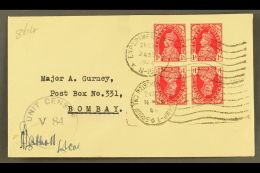 1944 PRISONER OF WAR COVER Cover Franked With KGVI 1a Tete-beche Block Of 4, With "EXPERIMENTAL P.O." & "GROUP... - Altri & Non Classificati