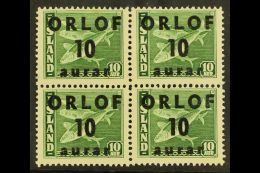 REVENUE STAMPS 1943 Vacation Savings Stamps - "ORLOF" Overprint 10aur On 10aur Green Codfish - A Never Hinged Mint... - Sonstige & Ohne Zuordnung