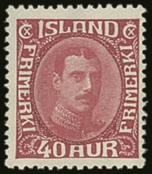 1931-37 40a Lilac-red King Christian (re-drawn), Mi 164, Very Fine Never Hinged Mint. Scarce Stamp. For More... - Altri & Non Classificati