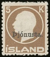 1922 OFFICIAL 5 Kr. Brown Mi. 42, Very Fine Mint.  For More Images, Please Visit... - Altri & Non Classificati