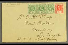 OCEAN ISLAND 1917 Cover To USA, Bearing KGV ½d X3 & 1d, Cancelled By "G.P.O. Ocean Isld." Pmks. For... - Islas Gilbert Y Ellice (...-1979)