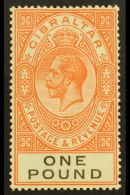 1925-32 £1 Red-orange And Black, SG 107, Fine Fresh Mint. For More Images, Please Visit... - Gibraltar