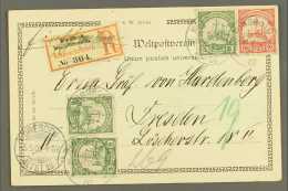 SOUTH WEST AFRICA 1902 (2 Apr) Ppc Registered To Germany Bearing 5pf X3 And 10pf Yacht Tied By "WINDHOEK" Cds... - Andere & Zonder Classificatie