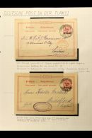 PO's IN TURKEY - USED POSTAL STATIONERY COLLECTION 1890-1918 Postally Used Group Mostly 20pa On 10pf Cards Posted... - Andere & Zonder Classificatie