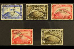 1928-33 ZEPPELIN USED GROUP On A Stock Card, Inc 1928 2m Blue & 4m Sepia, 1931 1m Carmine, 1933 Chicago... - Other & Unclassified