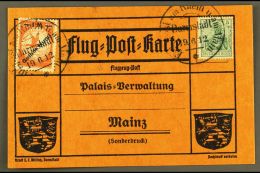 1912 Rhine And Airmail 10pf With "- 1M - Gelber Hund" Overprint In Dark Blue, Michel IV, Very Fine Used On Air... - Sonstige & Ohne Zuordnung