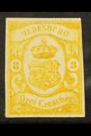 OLDENBURG 1861 3 Gr Greyish Yellow, Mi 14, Fine Mint Og, Clear Margins To 3 Sides Just Shaves Top Right Frame. For... - Altri & Non Classificati