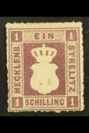 MECKLENBURG - STRELITZ 1864 1S Grey Violet, MI 3, Very Fine Mint No Gum. For More Images, Please Visit... - Sonstige & Ohne Zuordnung
