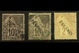 REUNION 1891 10c Black On Lilac With "REUNOIN" Error (Yvert 21bD) Plus Another 2c And 10c Each With Minor... - Other & Unclassified