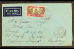 NEW CALEDONIA 1948 (5 Aug) Air Mail Envelope To Sydney Bearing 1928-38 3f Brown And Magenta (Maury 154, Yvert 158)... - Andere & Zonder Classificatie