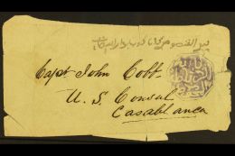 MOROCCO 1892 CHERIFIENNE POST. Flimsy Cover Front To Casablanca Bearing Violet Rabat Octagonal Cachet, Maury 19.... - Autres & Non Classés