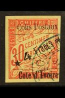 IVORY COAST PARCEL POST 4fr On 30c Carmine, Yv CP10, Very Fine Used. For More Images, Please Visit... - Andere & Zonder Classificatie