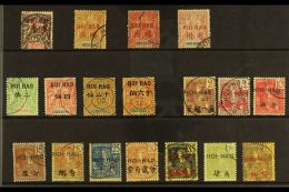 HOI - HAO 1901-1906 USED SELECTION On A Stock Card. Includes 1901 25c, 30c & 50c Plus A 5f Forgery, 1903-04... - Other & Unclassified