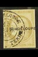 GUADELOUPE 1891 30c Drab Overprint On Imperf Ceres, Yvert 12, SG 19, Very Fine Used, Four Good Margins, Fresh. For... - Autres & Non Classés