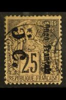 CONGO 1891 5c On 25c, Large "O", Reading Downwards, Yv 4Aa, Very Fine Used. For More Images, Please Visit... - Other & Unclassified