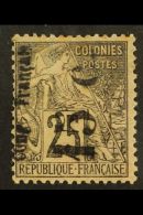 CONGO 1891 15c On 25c , Large "O", Reading Upwards, Yv 7b, Fine Mint Few Tone Spots. Scarce. For More Images,... - Otros & Sin Clasificación