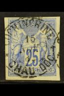 COCHIN CHINA 1882 25c Ultramarine, Type Sage, Yv 23, Superb Used With Full Strike Of "Cochinchine 15 Nov 82 Chau... - Other & Unclassified