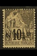 BENIN 1892 10c Black On Lilac, Variety "overprint Inverted", Yv 5a, Very Fine Mint. Signed. For More Images,... - Otros & Sin Clasificación