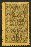 ALGERIA PARCEL POST 1899 10c Black On Yellowish, Type II, Yv 2b, Very Fine Mint. For More Images, Please Visit... - Autres & Non Classés