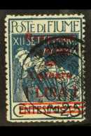 1920 1L On 25c Blue With Red Surcharge And "Reggenza" Opt, First Printing, Sassone 148, Very Fine Used With 2012... - Fiume
