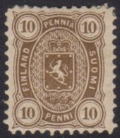 1875-85 10 Penni Olive-brown, Perf 11, Facit 15, Fine Mint With Part Original Gum. For More Images, Please Visit... - Other & Unclassified