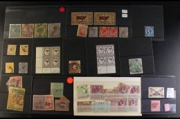 COMMONWEALTH STAMPS & REVENUES UNUSUAL ASSORTMENT On Stock Cards, Stamps Include Br PO's In Bangkok 1882 4c... - Sonstige & Ohne Zuordnung