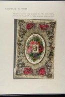 1870's VALENTINE CARD A Lovely Embroidered Valentines Card From The 1870's, Beautifully Made With Lace And Flowery... - Andere & Zonder Classificatie