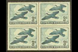 BIRDS AUSTRIA - 1953 3s Blue Green Cormorant, Airmail, Mi 985, In A Superb NEVER HINGED MINT Block Of 4. For More... - Ohne Zuordnung