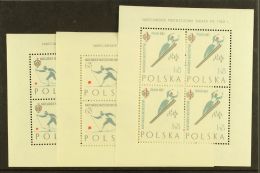 SKIING 1962  Poland SWIATA Games Sheetlets, Mi 1294/6KbC, Very Fine NHM. (3 Sheetlets) For More Images, Please... - Ohne Zuordnung