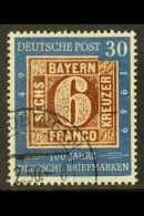 STAMPS ON STAMPS/STAMP CENTENARY GERMANY - 1949 30pf Stamp Centenary With BROWN LINE NEXT TO "RE" IN "KREUZER"... - Sin Clasificación