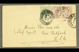 WHALING 1900 (6 Dec) Env From Dundee To New Bedford, USA, Bearing ½d And 1d (x2) Stamps, On Reverse The... - Unclassified