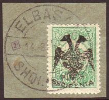 1913 10pa Green, Ovptd "Eagle", SG 5, Superb Used On Piece With Full Elbasan Cds. Lovely Piece. For More Images,... - Albania