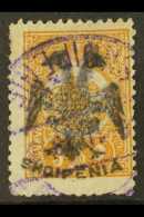 1913 5pa Ochre Ovptd "Eagle", Yv 2, Very Fine Used. For More Images, Please Visit... - Albanie