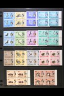 1963 Definitives Complete Set, SG 70/83, In Never Hinged Mint BLOCKS OF FOUR. (14 Blocks = 56 Stamps) For More... - Ascension (Ile De L')