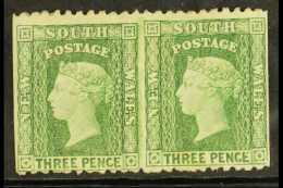 NEW SOUTH WALES 1882 3d Yellow, Perf 11, Variety "horizontal Pair, IMPERF VERTICALLY", SG 226da, Wmk Inverted,... - Otros & Sin Clasificación