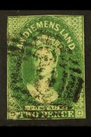 TASMANIA 1855 2d Green, Wmk Large Star, SG.16, Good To Fine Used, Margins Cut Just Clear Or Just On Frames,... - Altri & Non Classificati