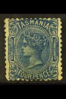 TASMANIA 1870-71 4d Blue Perf 12, SG 130, Mint Part OG, An Attractive Example Of This Rare Stamp. For More Images,... - Autres & Non Classés