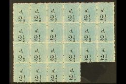 TASMANIA 1889 ½d On 9d Pale Blue, SG 169, BLOCK OF 22 Mint, Chiefly Never Hinged (just 3 Stamps Hinged).... - Otros & Sin Clasificación