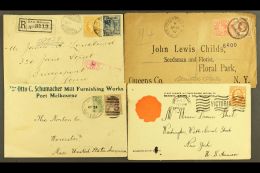 VICTORIA 1880-1912 Interesting Group Of Covers Mostly Addressed To USA Inc Two Registered, Several With Printed... - Andere & Zonder Classificatie