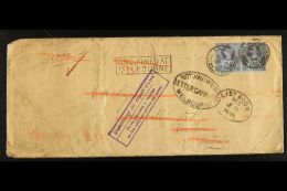 VICTORIA 1894 Unclaimed Cover From Glasgow To Melbourne Bearing GB 2½d Pair, With Address Crossed Out And... - Otros & Sin Clasificación