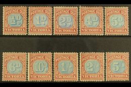 VICTORIA POSTAGE DUE 1890-94 Set Complete, SG D1/10, Fine Mint, Lovely Fresh Colours, The 5s With Short Perf (10... - Sonstige & Ohne Zuordnung