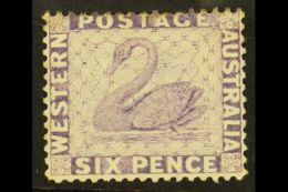 WESTERN AUSTRALIA 1864-79 6d Violet WATERMARK SIDEWAYS, SG 57b, Very Fine Mint, Lightly Hinged. For More Images,... - Andere & Zonder Classificatie