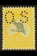 OFFICIAL 1915-28 5s Grey & Yellow Roo Punctured "OS", SG O50, Very Fine Mint, Lovely Fresh Colour, Attractive... - Other & Unclassified