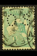 OFFICIALS 1915 "OS" Punctured 1s Blue Green Die II, SG O35, Fine Cds Used For More Images, Please Visit... - Andere & Zonder Classificatie