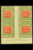 POSTAGE DUE 1946-57 2d Carmine And Green, SG D121, JOHN ASH Imprint Block Of Four, Superb Mint. (4 Stamps) For... - Andere & Zonder Classificatie