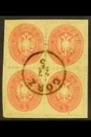 1863-64 5k Rose Arms Perf 9½ (Michel 32, SG 47), Fine Used BLOCK Of 4 On Piece Cancelled By Central "Gorz"... - Sonstige & Ohne Zuordnung