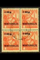 1933 1s+50g Vermilion Winter Relief Fund Overprint (Michel 616, SG 781), Fine Cds Used BLOCK Of 4, Fresh. (4... - Andere & Zonder Classificatie
