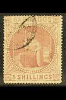 1873 5s Dull Rose, SG 64, Very Fine Used With Neat Circular Cancel, A Premium Example With Lovely Original Colour,... - Barbados (...-1966)