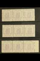 STELLALAND 1884 6d Lilac-mauve ALL NINE DIFFERENT TYPES, SG 4, Fine Never Hinged Mint Three Horizontal Strips Of... - Autres & Non Classés