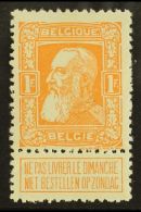 1905 1f Orange Anniversary (SG 104a, Michel 76b, COB 79a), Fine Mint With Label, Very Fresh. For More Images,... - Andere & Zonder Classificatie